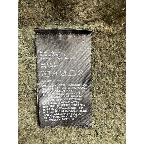 H&M Oversized Long Green Mock-neck Knit Sweater Women’s Size S NWT - Picture 6 of 6